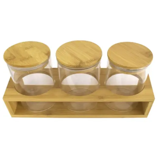 3-Piece Storage Jars & Stand Top